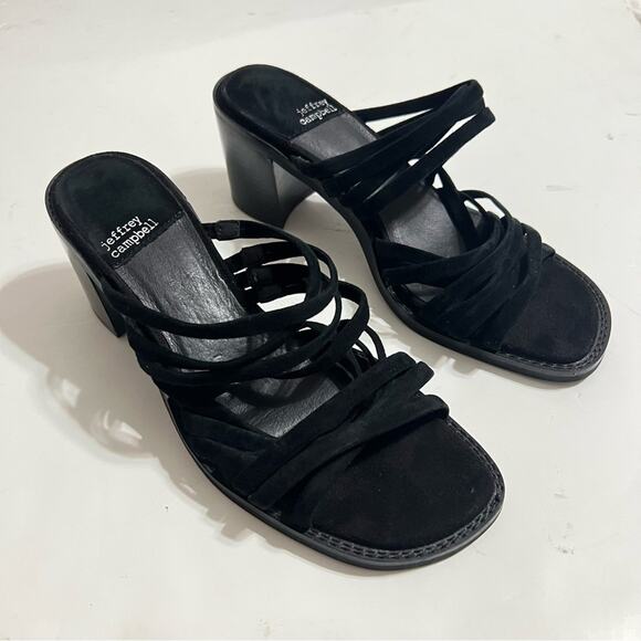 JEFFREY CAMPBELL Intertwine Slide Sandal - Black Suede - Picture 5 of 10